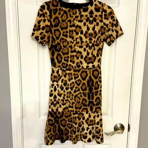Aqua Faux-Suede Animal Print Mini Dress Size Small
